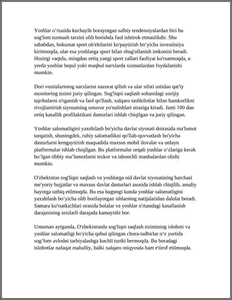 O'ZBEKISTONDA SOG'LIQNI SAQLASH VA YOSHLARGA OID DAVLAT SIYOSATI 4