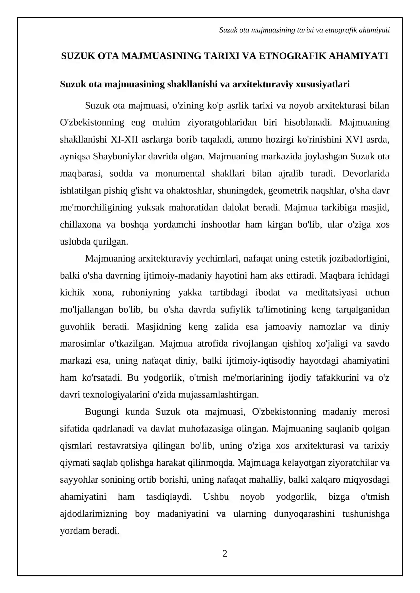 Etnologiya fanidan kuzatuv amaliyot hisoboti 4