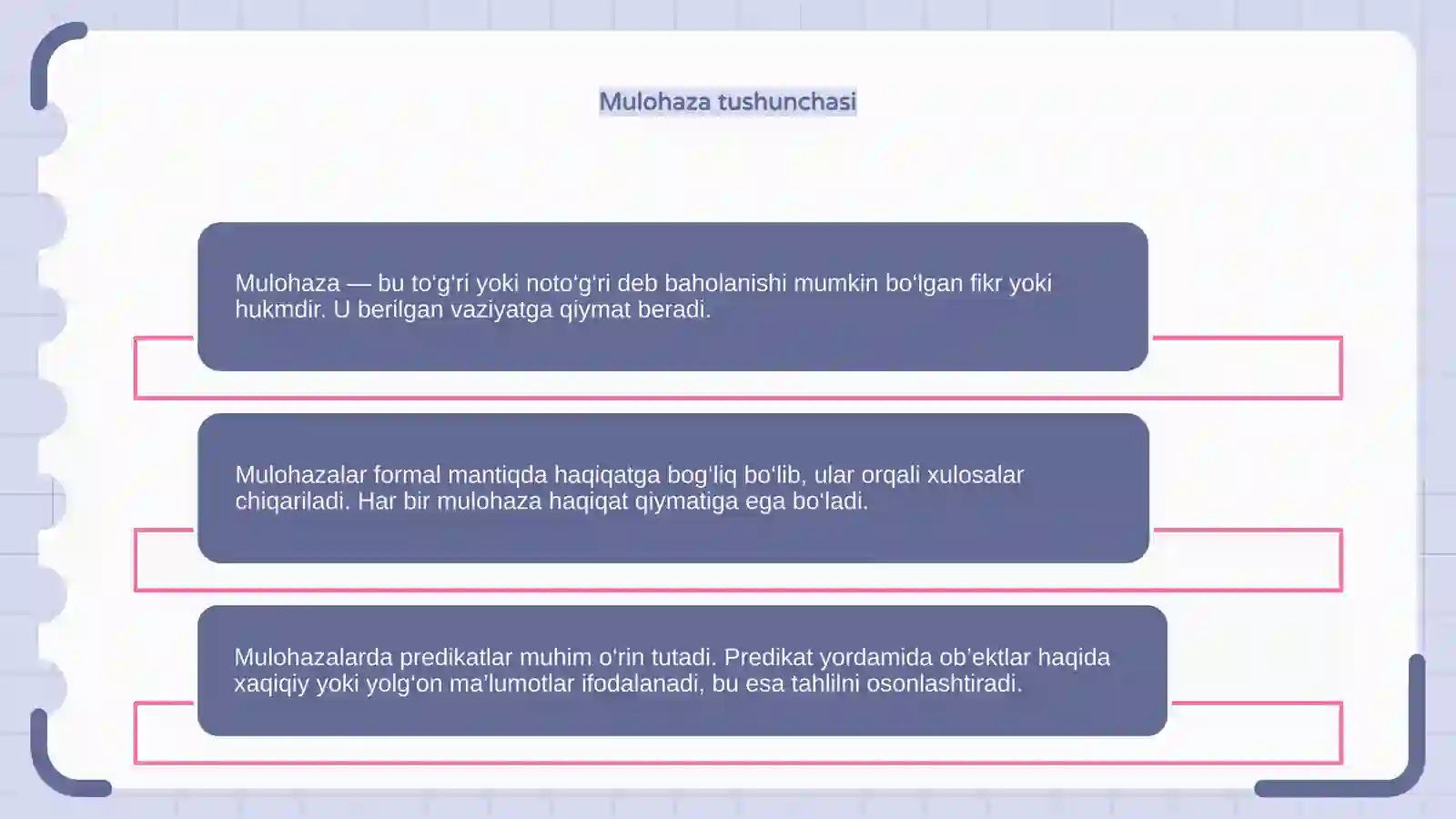 Mulohaza va predikatlar 4