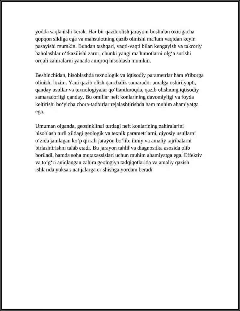 GEOSINKLINAL TURDAGI NEFT KONLARINING ZAHIRALARINI HISOBLASH 4