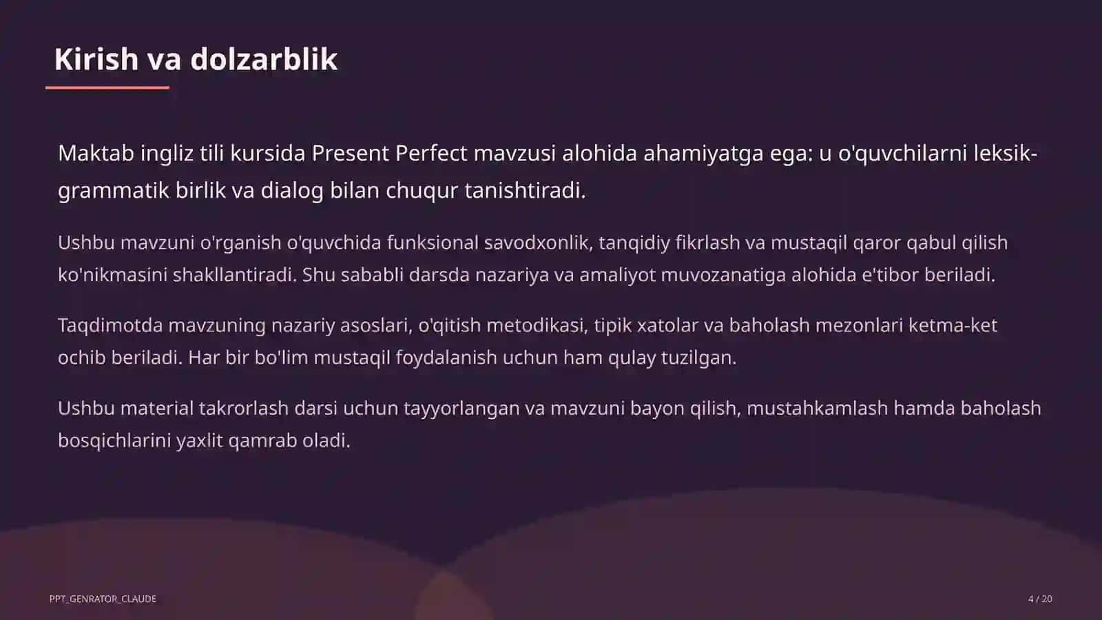 Present Perfect (8-sinf) 4