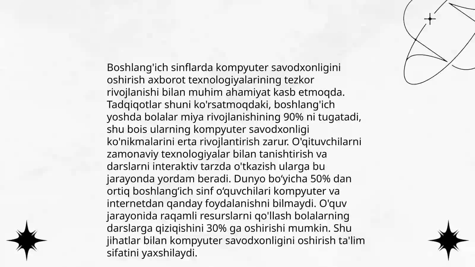 Boshlang’ich ta’limda fanlarni o’qitish axborot texnologiyalaridan foydalanish 4