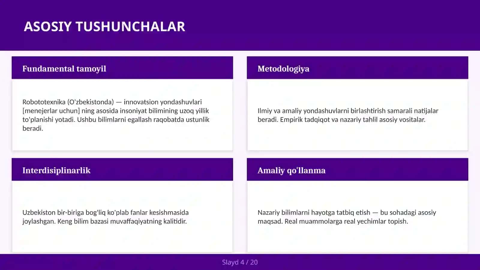 Robototexnika (O'zbekistonda) — innovatsion yondashuvlari [menejerlar uchun] 4