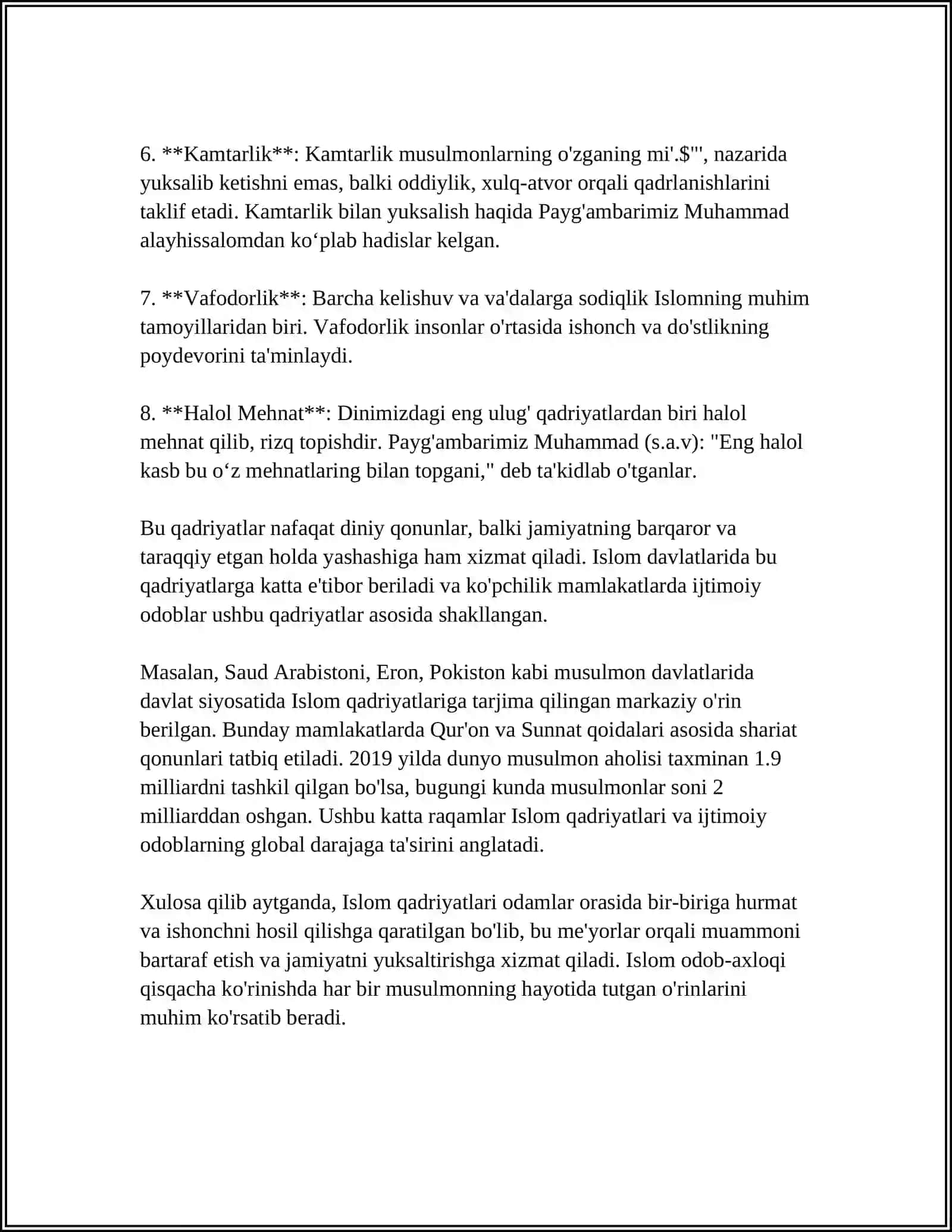 SHAYX MUHAMMAD SODIQ MUHAMMAD YUSUFNING “IJTIMOIY ODOBLAR” ASARIDA ISLOM QADRIYATLARINING TALQIN ETILISHI 4