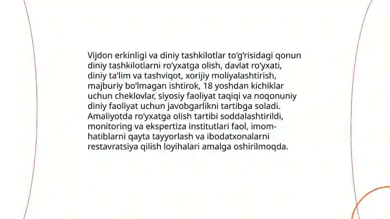 O'zbekistonda vijdon erkinligining taminlanishi 4