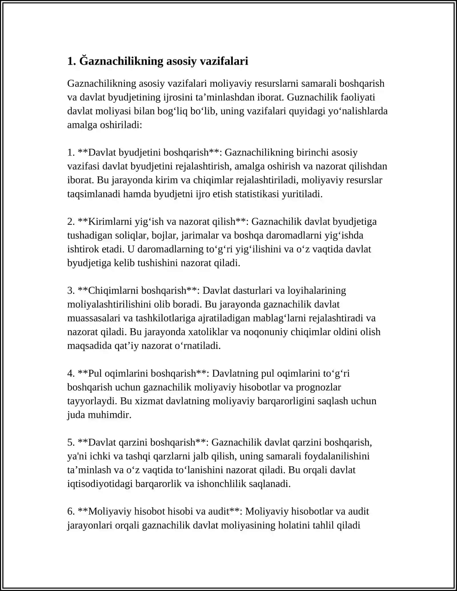 DAVLAT MOLIYASINI BOSHQARISHDA ĞAZNACHINING ÔRNI 4