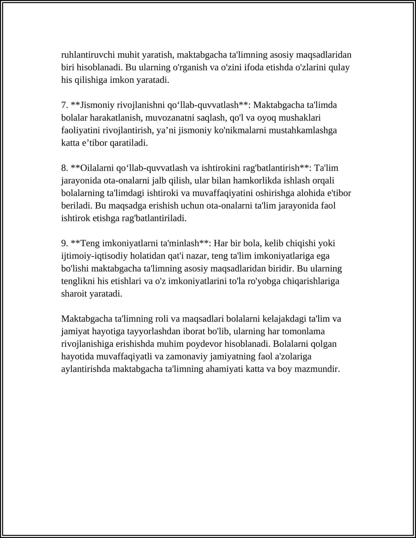 ILK VA MAKTABGACHA YOSHDAGI BOLALAR PEDAGOGIKASINI UMUMIY ASOSLARI VA PEDAGOGIKA FANINI VAZIFALARI 4