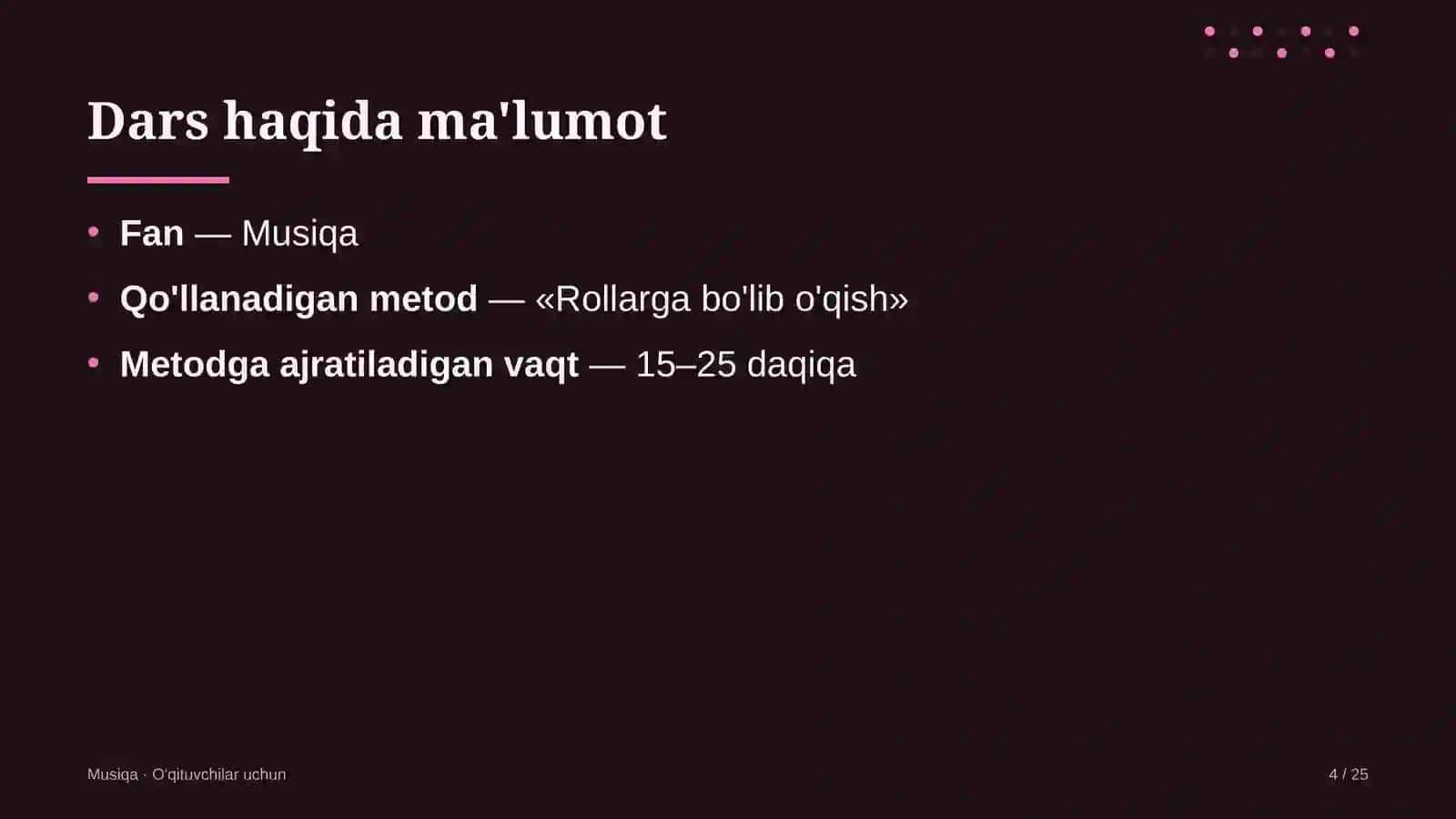 musiqa darslarida rollarga bo'lib o'qish metodidan foydalanish 5683 4