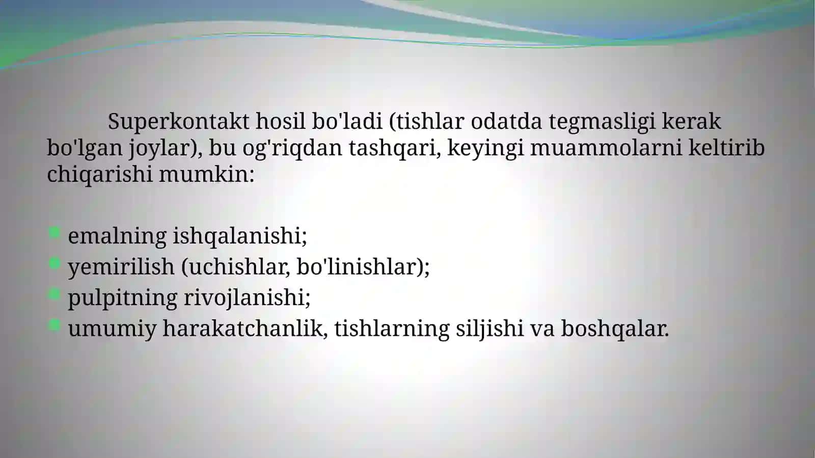Tishlarni tanlab charxlash usuli 4