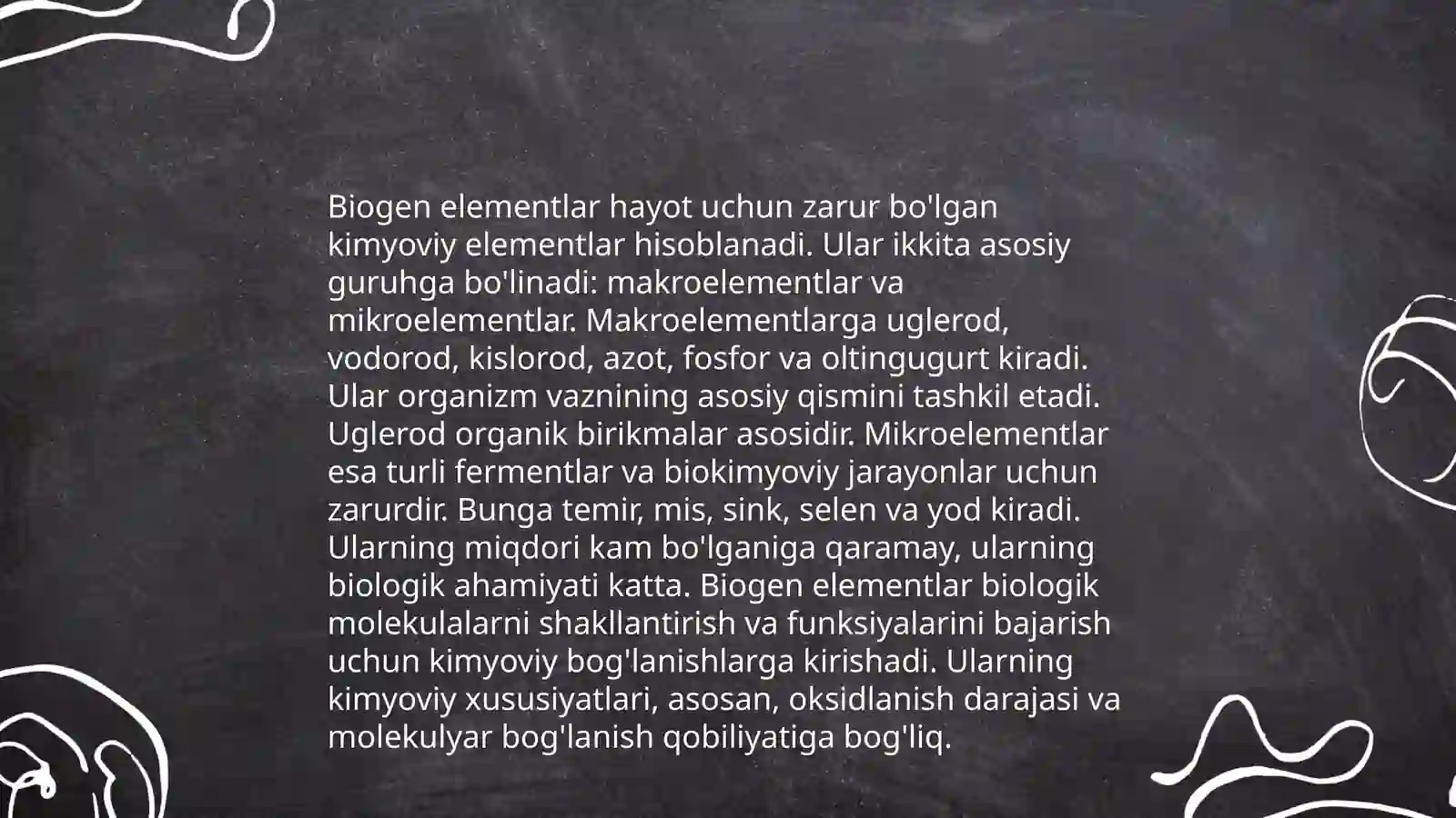 Biogen elementlar va ularning ahamiyati 4