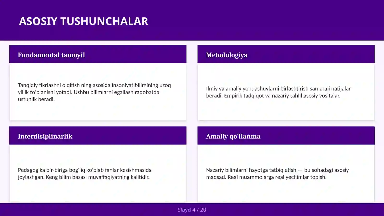 Tanqidiy fikrlashni o'qitish 4
