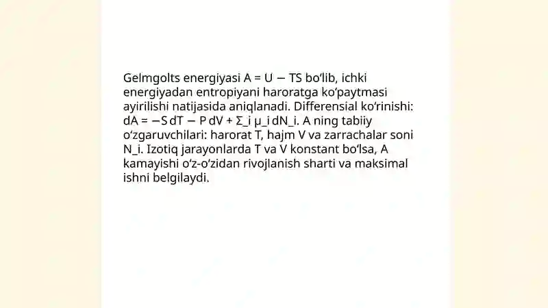 Termodinamik potentsiallar 4