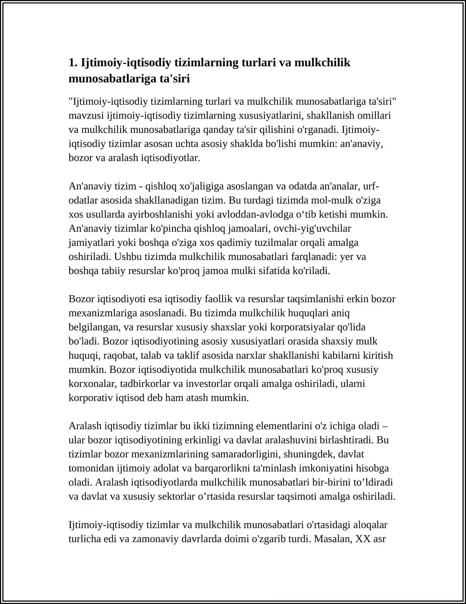 IJTIMOIY-IQDISODIY TIZIMLAR VA MULKCHILIK MUNOSABATLARI 4