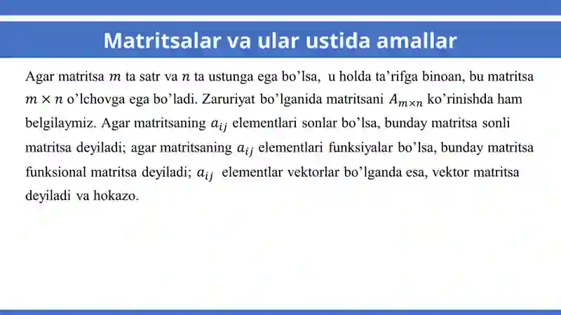 Matritsalar va ular ustida amallar 4