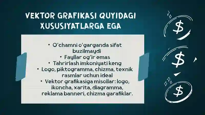 Vektor grafikasi bilan ishlash (Coreidraw illustrator) 4