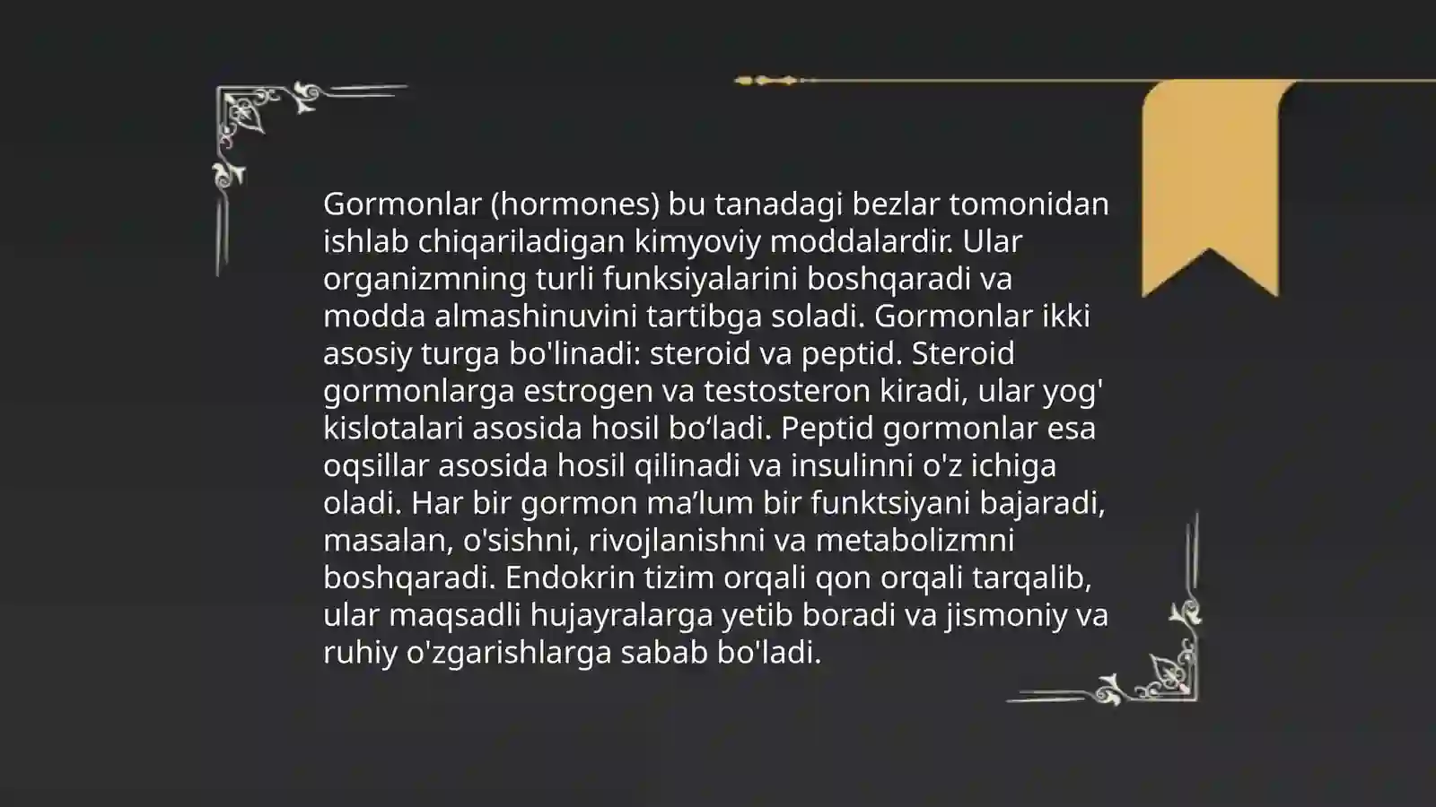 Endokrin tizimning inson organizmi va xulq-atvorning ahamiyati 4