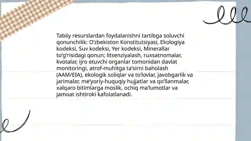 Davlatning tabiy resurslardan foydalanish va ekologik siyosat 4