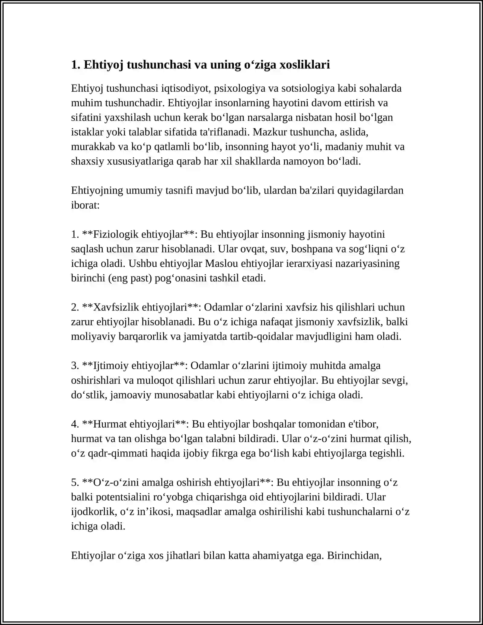 EHTIYOJ FAOLLIKNI YUZAGA KELTIRUVCHI TURTKI SIFATIDA VA EHTIYOJ O'RGANISH METODLARI 4