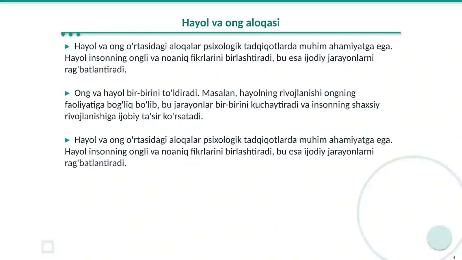 Psixologiya va Hayol 4