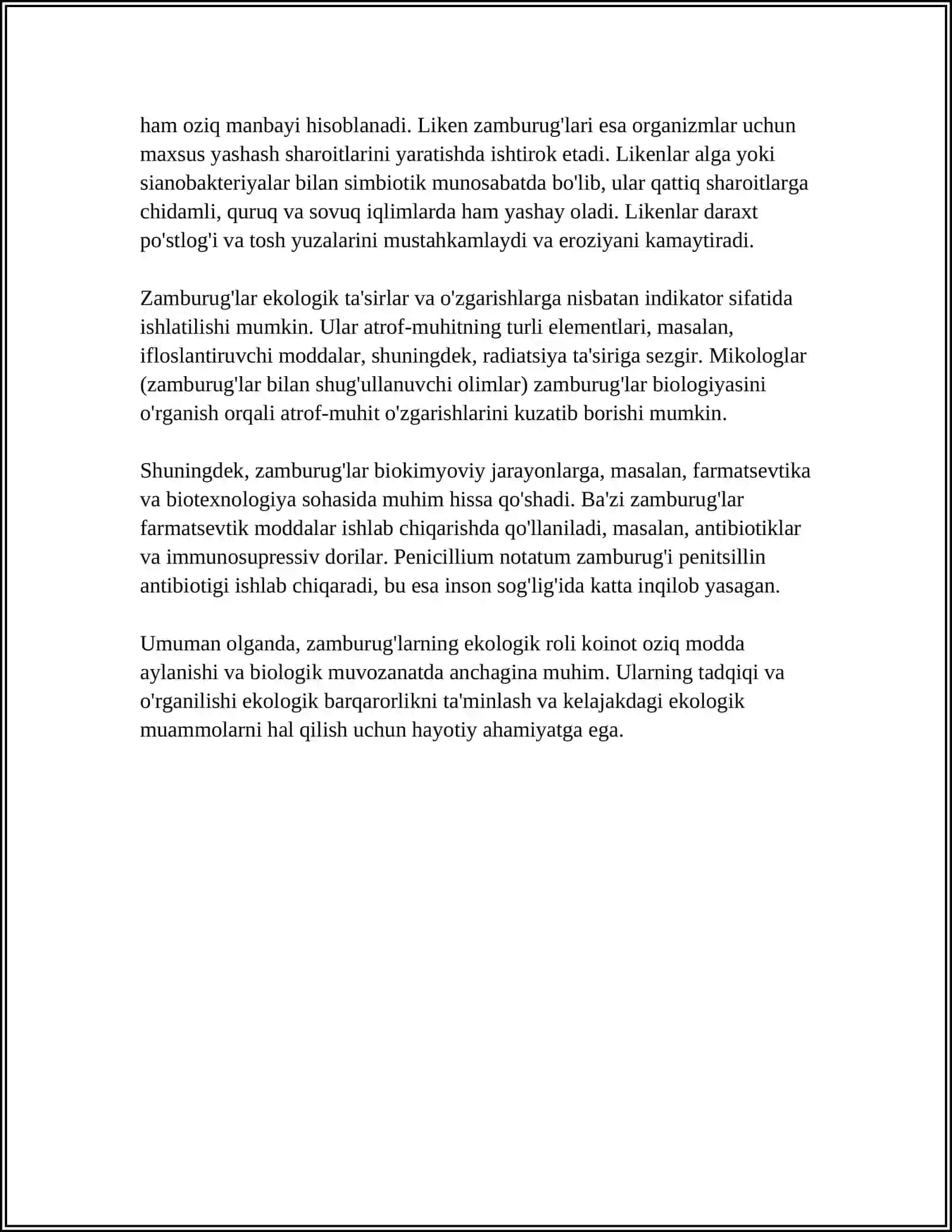 MUSTAQIL ISH Mavzu: ZAMBURUGLAR 4