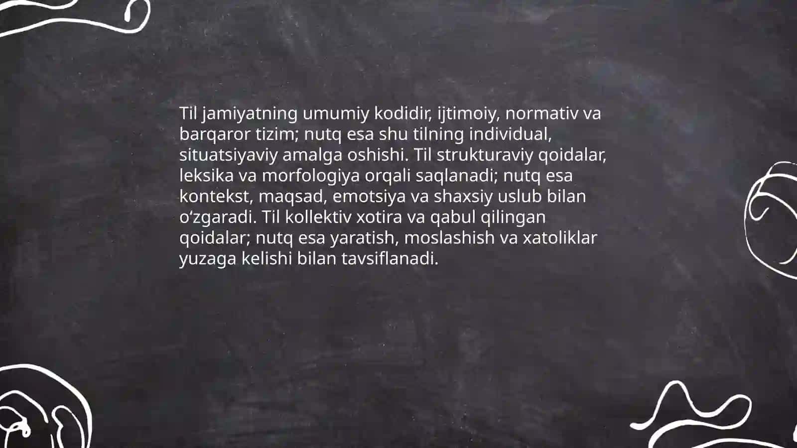 Til va nutq munosabati. Til va nutq birliklari 4