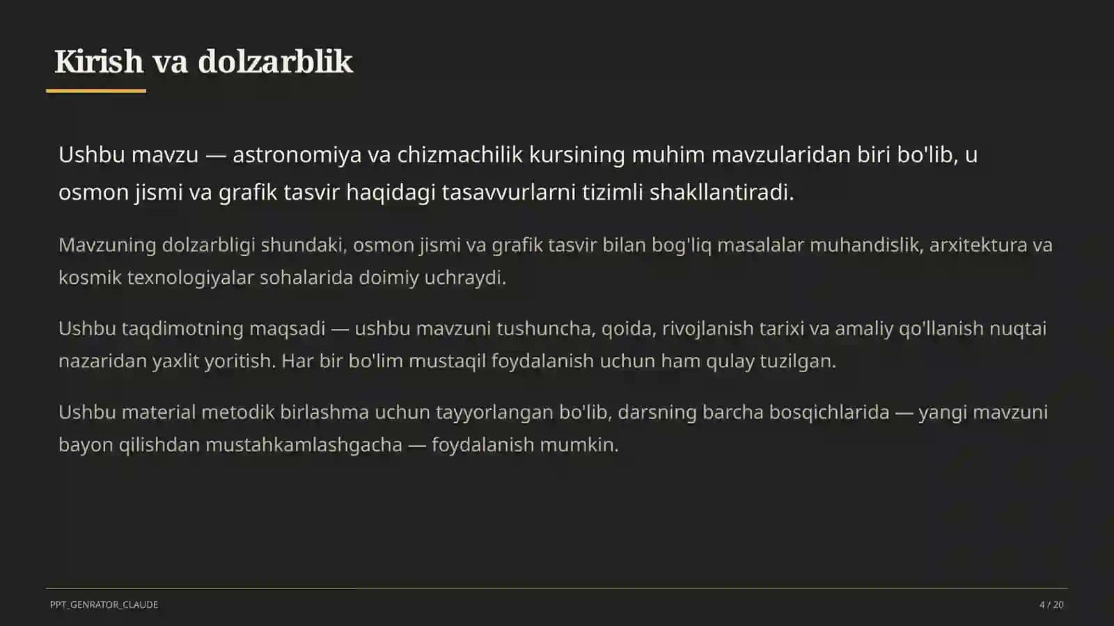 Chizmachilik asoslari: chizma asboblari va formatlar (8-sinf) 4