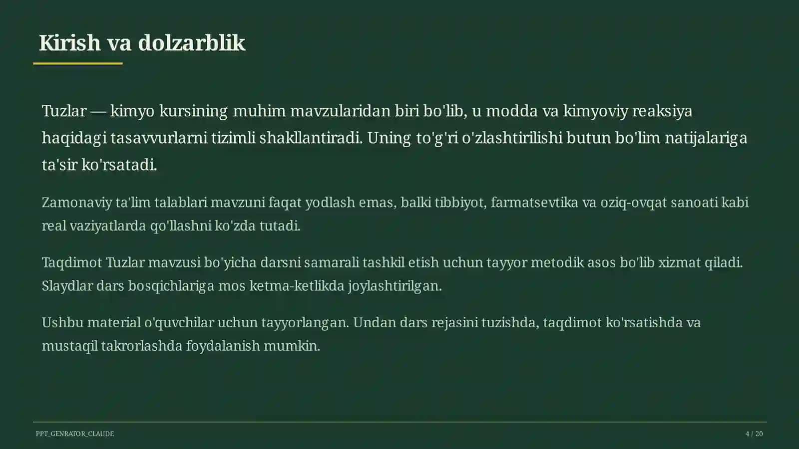 Tuzlar (8-sinf) 4