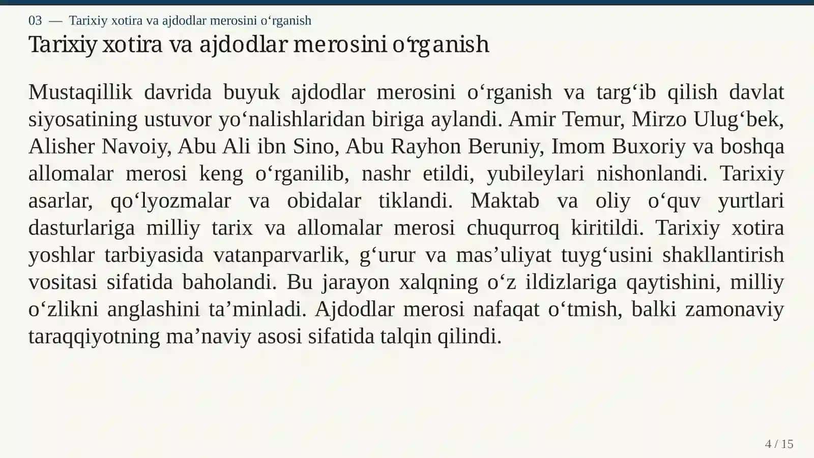 ISTIQLOL YILLARIDA MA'NAVIY VA MA'RIFIY O'ZGARISHLAR 4