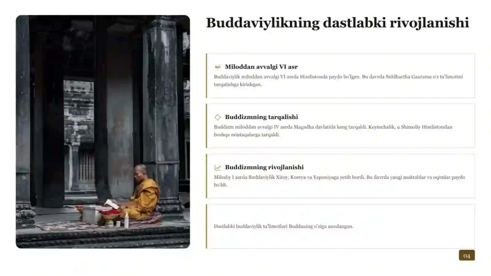buddaviylik dini tarixi va g'oyalari 4