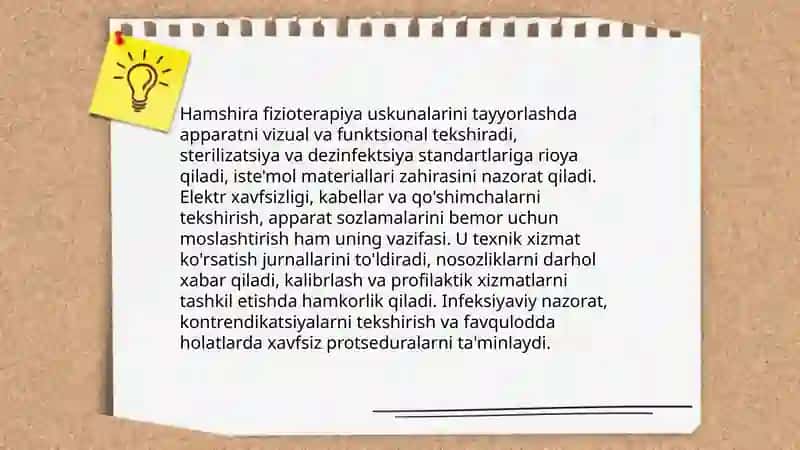 Fizioterapevtik muolajalarni oʻtkazishda hamshiralik ishi 4