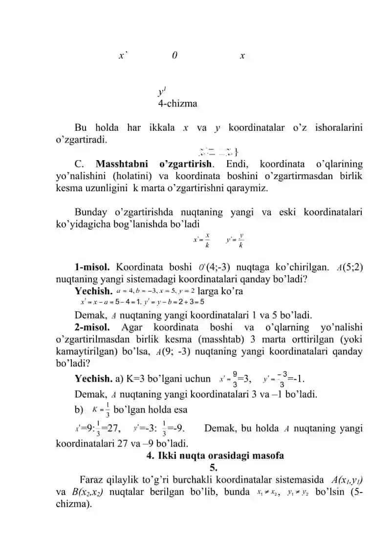 Tekislikda koordinatalar metodi 4