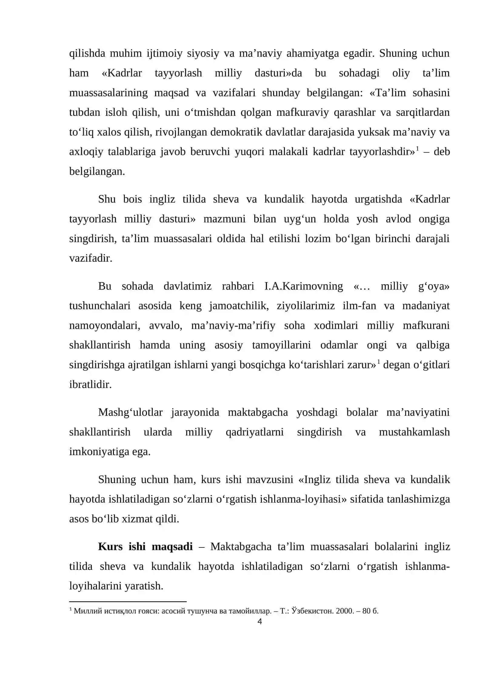 INGLIZ TILIDA SHEVA VA KUNDALIK HAYOTDA ISHLATILADIGAN SOʻZLARNI OʻRGATISH ISHLANMA-LOYIHASI 4