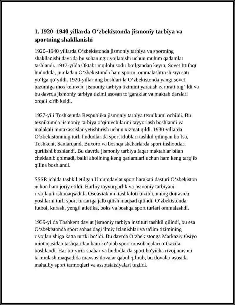 OʻZBEKISTONDA JISMONIY TARBIYA VA SPORTNING RIVOJLANISHI 1920 HOZIRGI DAVRGACHA 4