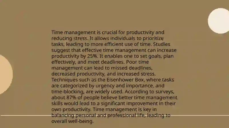 Time and time management 4
