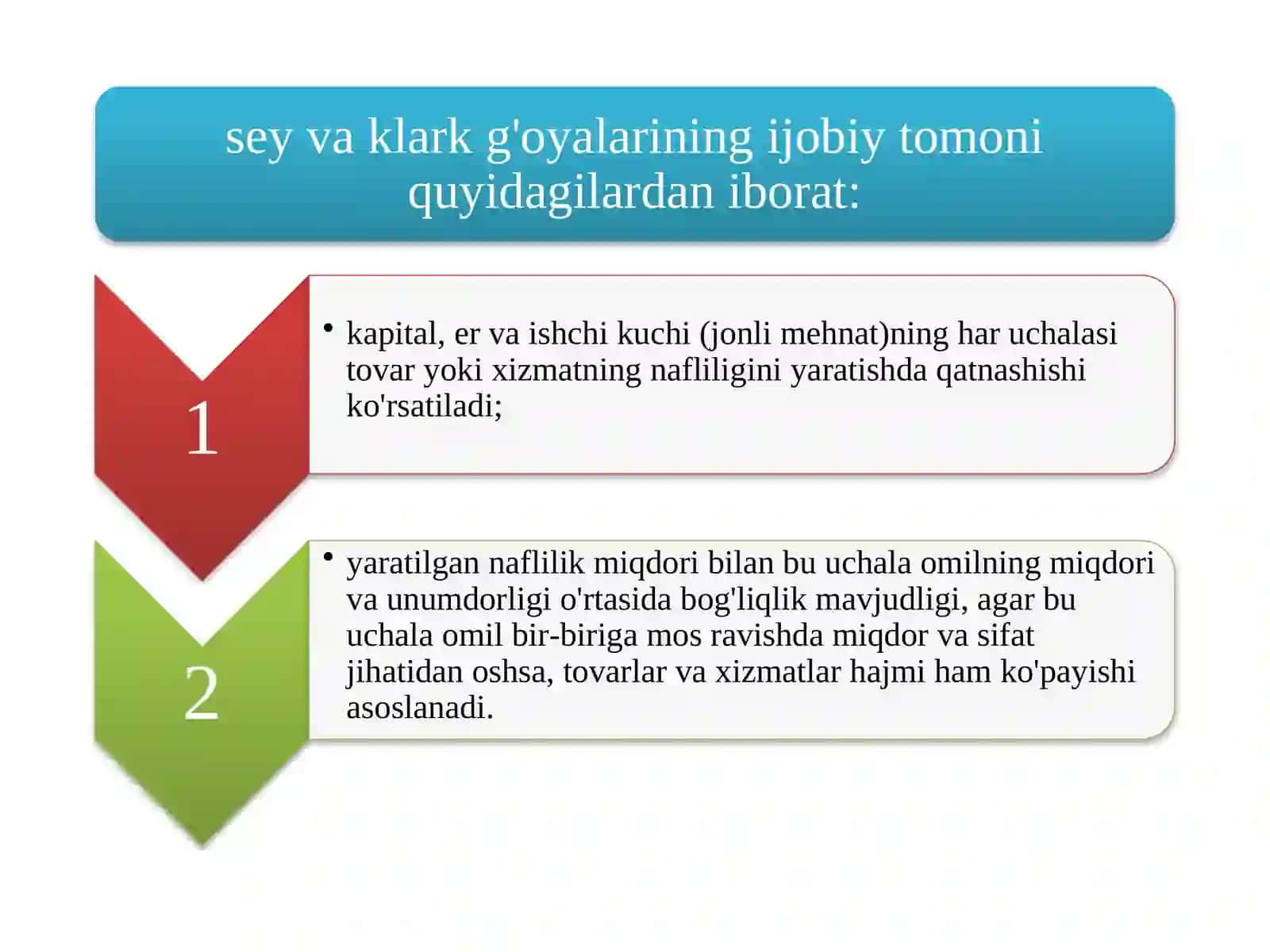 Ishlabchiqarilgan mahsulotning taqsimlanishi tamoyillari bo'yicha turlicha nazariyalar 4