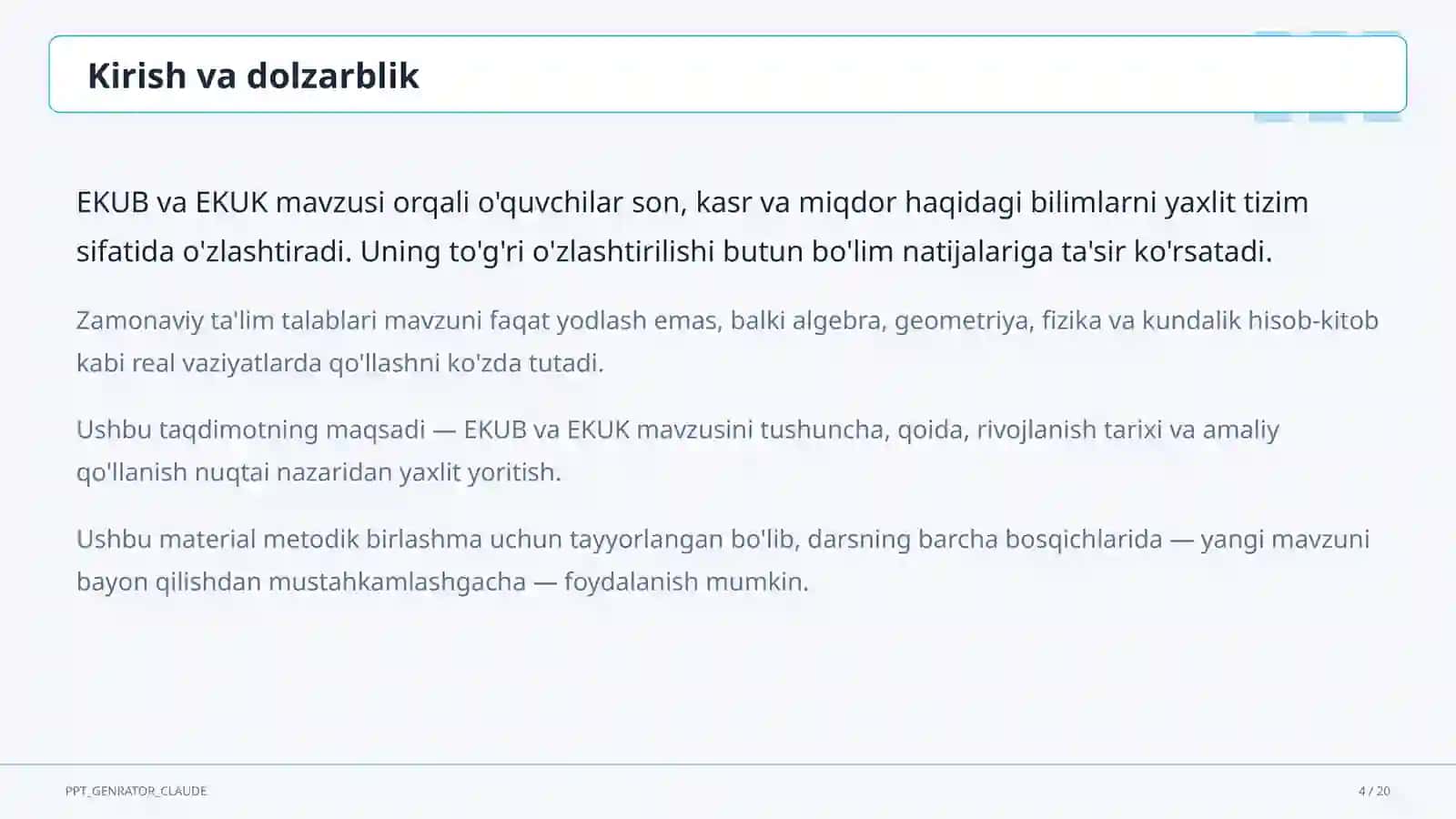 EKUB va EKUK (5-sinf) 4