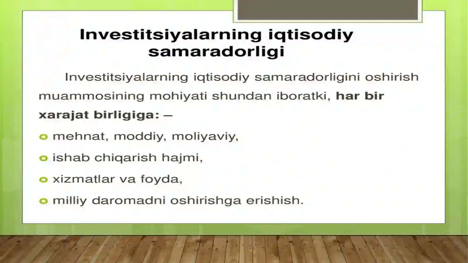 Investitsiyalarningiqtisodiysamaradorliginibaholash 4