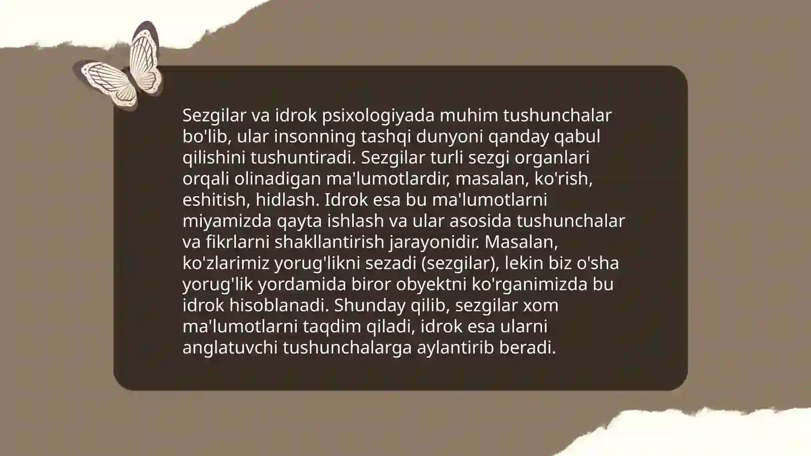 Sezgilar haqida umumiy tushuncha va uning nerv fiziologik asosi 4