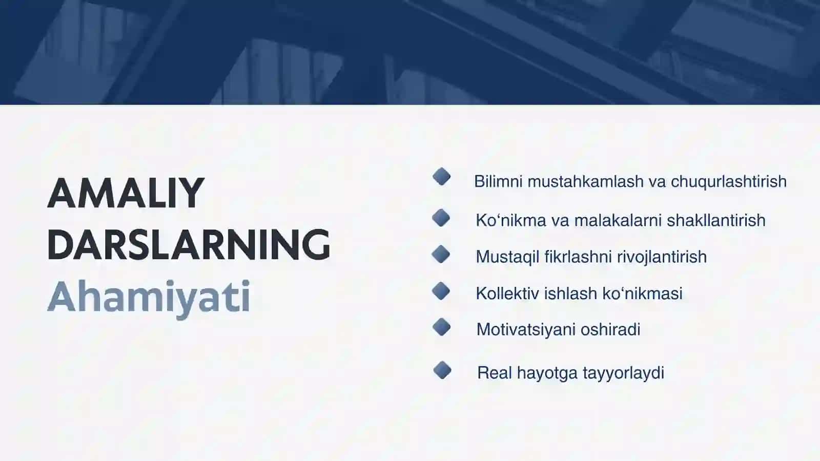 Amaliy darslarda masala, mashqlardan foydalanish va ularni takomillashtirish 4