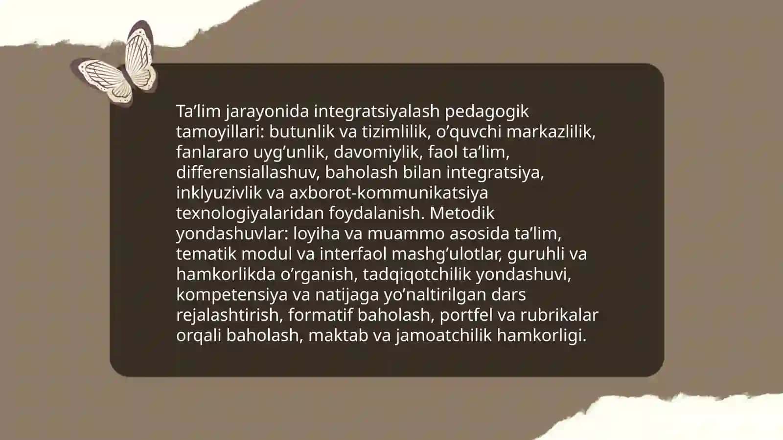 Taʼlim jarayonida integratsiyalashning nazariy asoslari integratsiyaning hozirgi zamon muammolari 4
