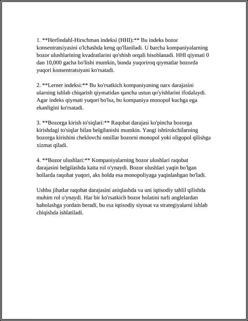 RAQOBAT DARAJASI KORSATGICHLARI VA ULARNI ANIQLOVCHI OMILLAR 4