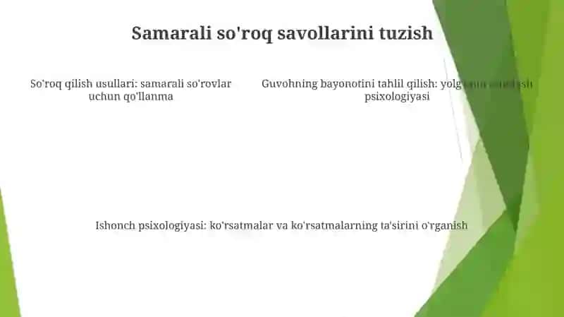 So'Roq Psixalogiyasi.Tanib Olish Uchun Ko'Rsatma Berish Psixalogiyasi Vaqea Joydan Tergov Ekspermentining Va Ko'Rsatmalarni Tekshirishning Psixologik Xususiyatlari 4