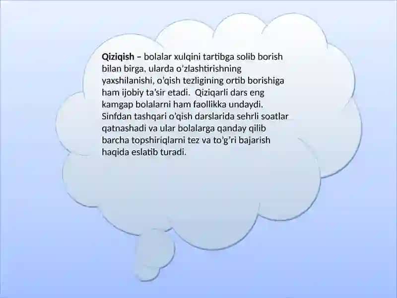 Sinfdan tashqari mashg`ulotlarda o`quvchilarni o`qishga qiziqtirish usullari 4