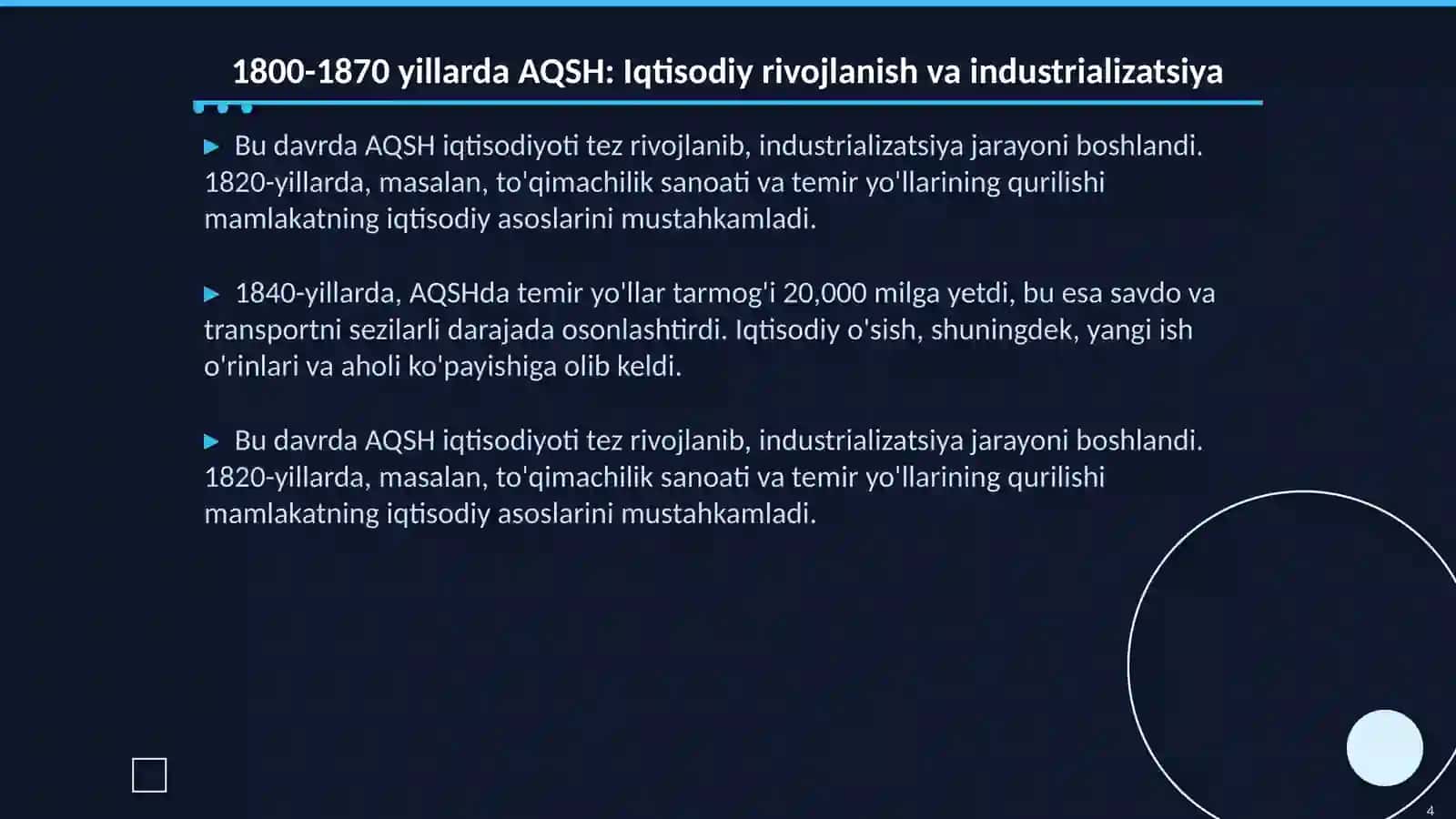 1800-1870 yillarda AQSH: Fuqarolik urushi va keyingi taraqqiyot 4