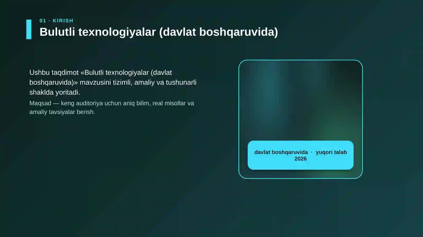 Bulutli texnologiyalar (davlat boshqaruvida) 4
