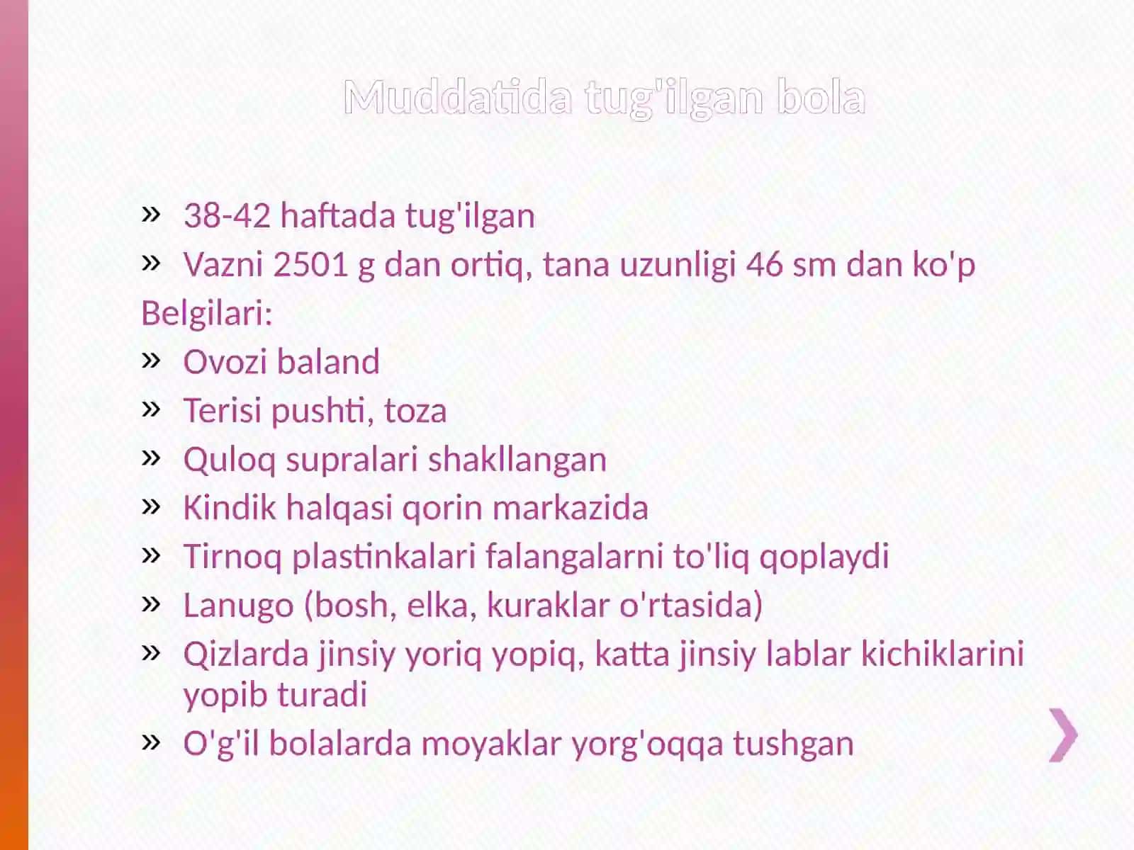 Homila rivojlanishiga ta'sir qiluvchi omillar 4