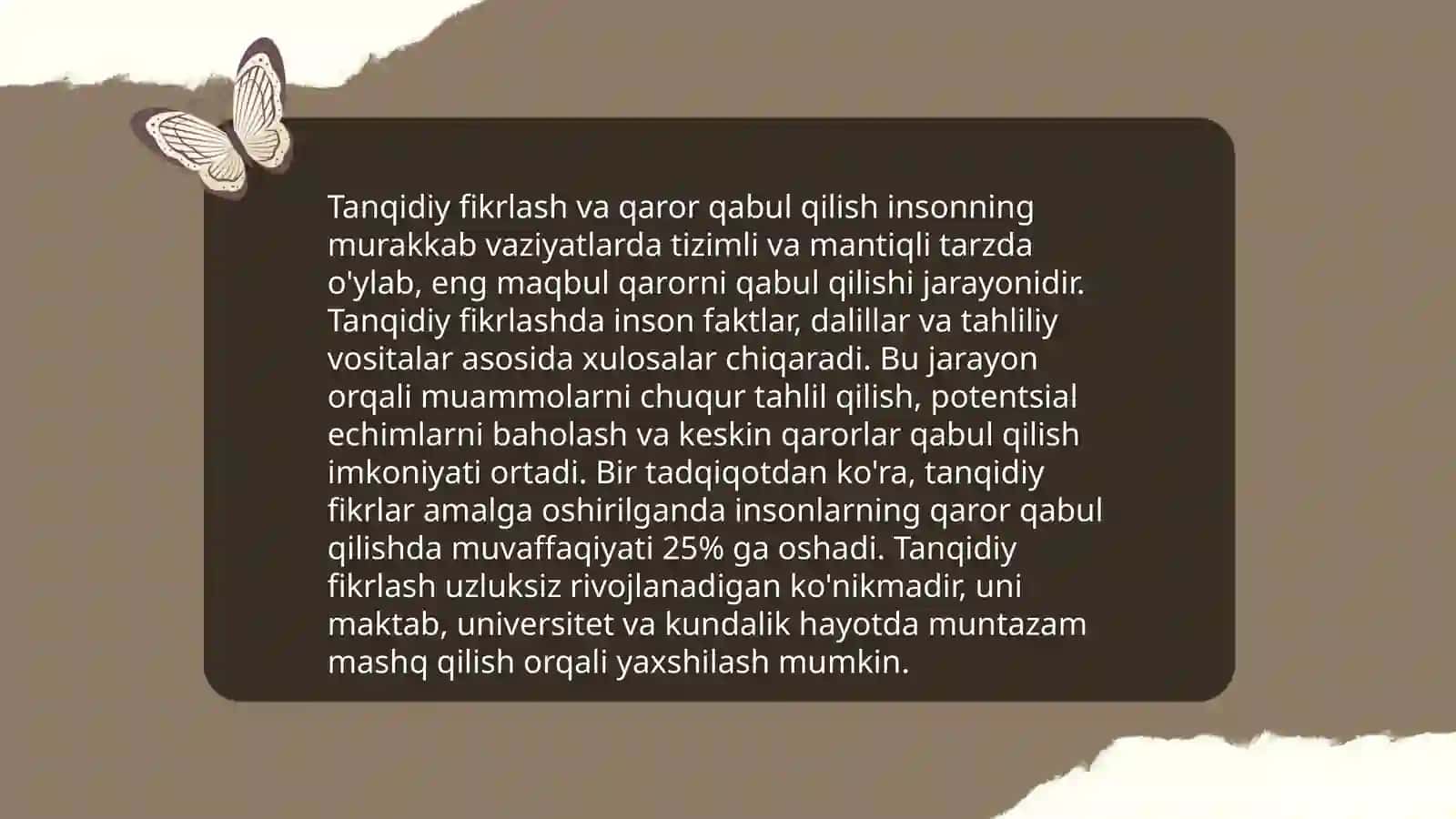 Sof skils tanqidiy fikrlash. Ijodiy fikrlash 4