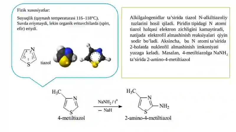 Tiazol qatori hosilalarining biologik faolligi 4