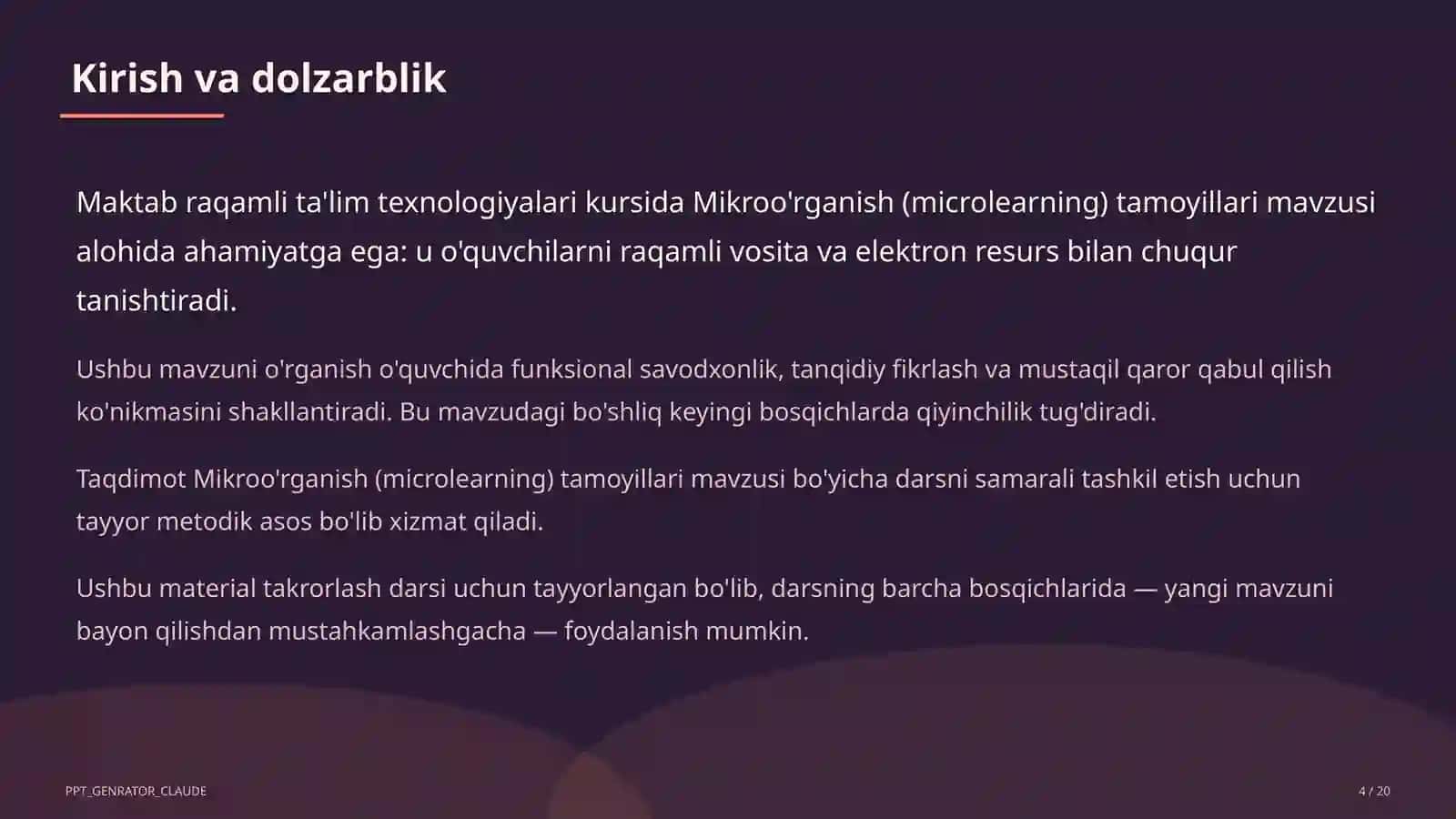 Mikroo'rganish (microlearning) tamoyillari 4