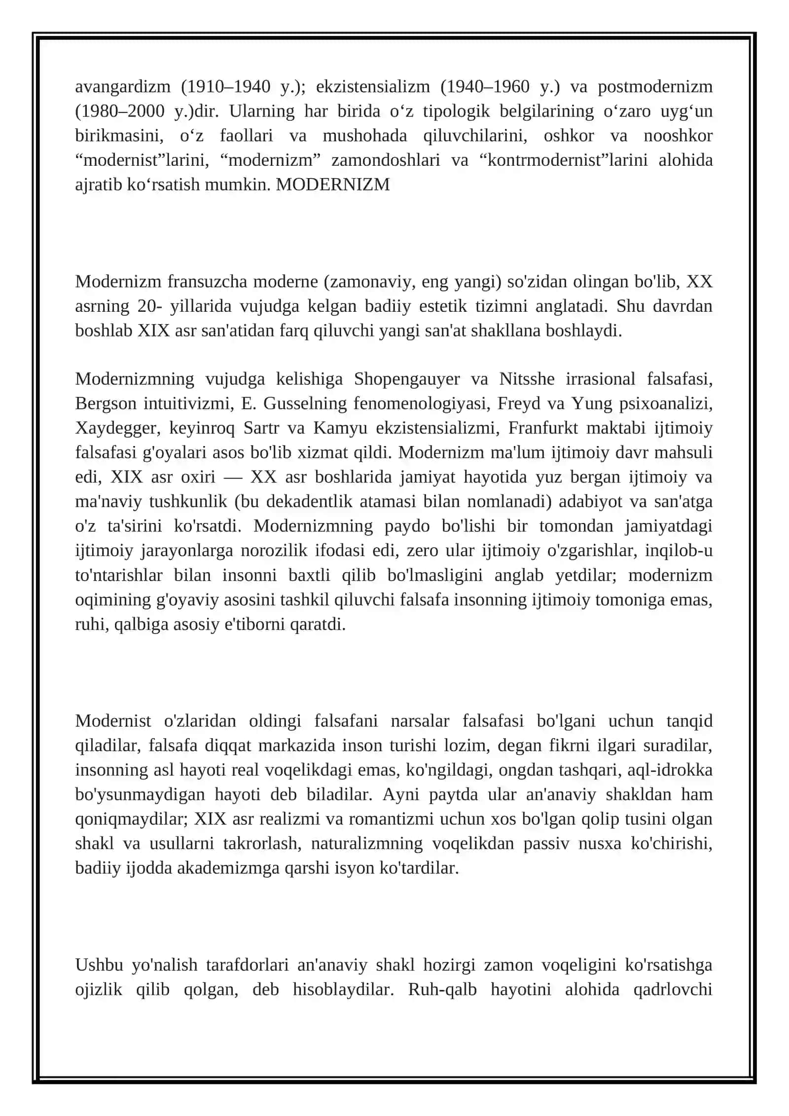 Modernizm tavsifi 4